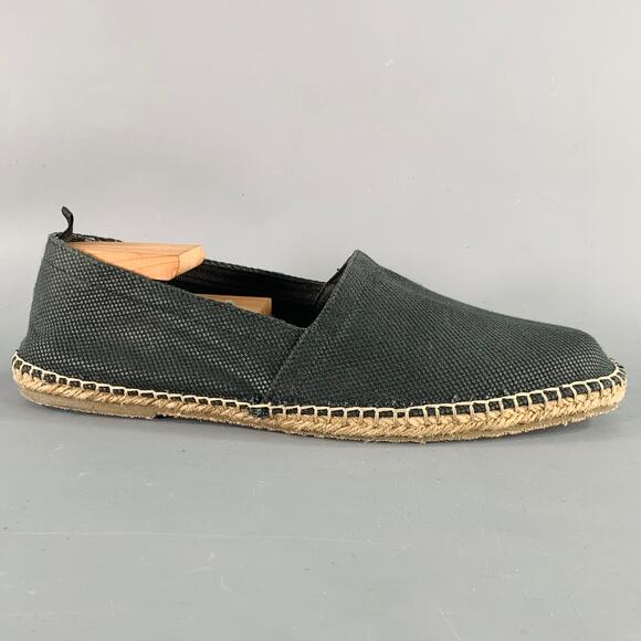 GRAY Size 10.5 Black Natural Canvas Rope Trim Loafers main image 8